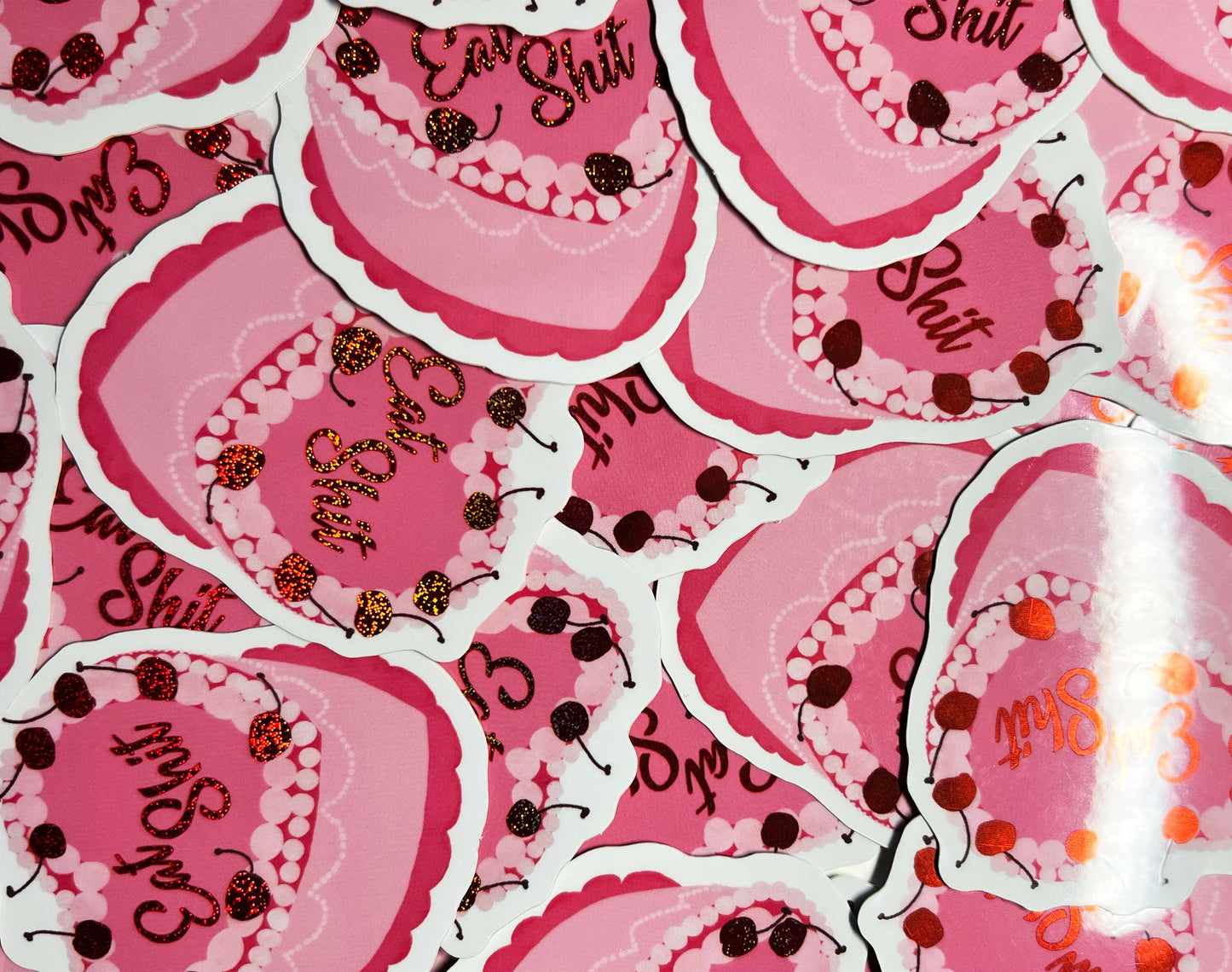 "Eat Shit" Sparkle Cake Sticker