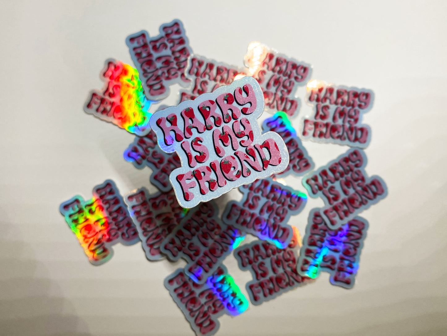 Harry Is My Friend Holographic Strawberry Sticker