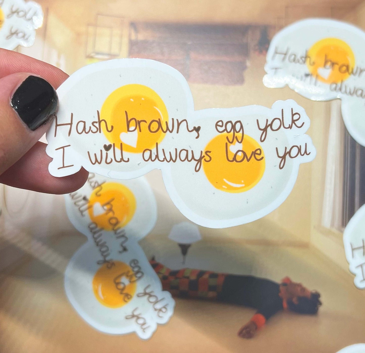 Keep Driving “Hash Brown Egg Yolk I Will Always Love You” Stickers - HS Inspired