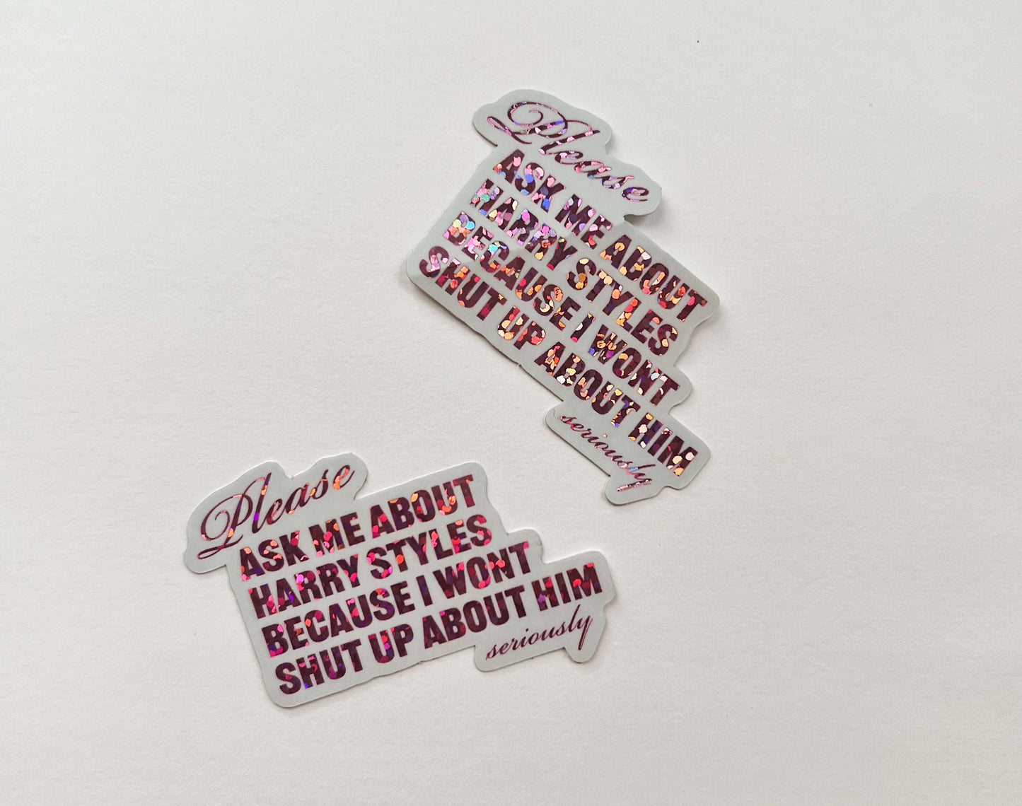 Please ask me about HS because I won't shut up about him - Pink Glitter Mini Sticker
