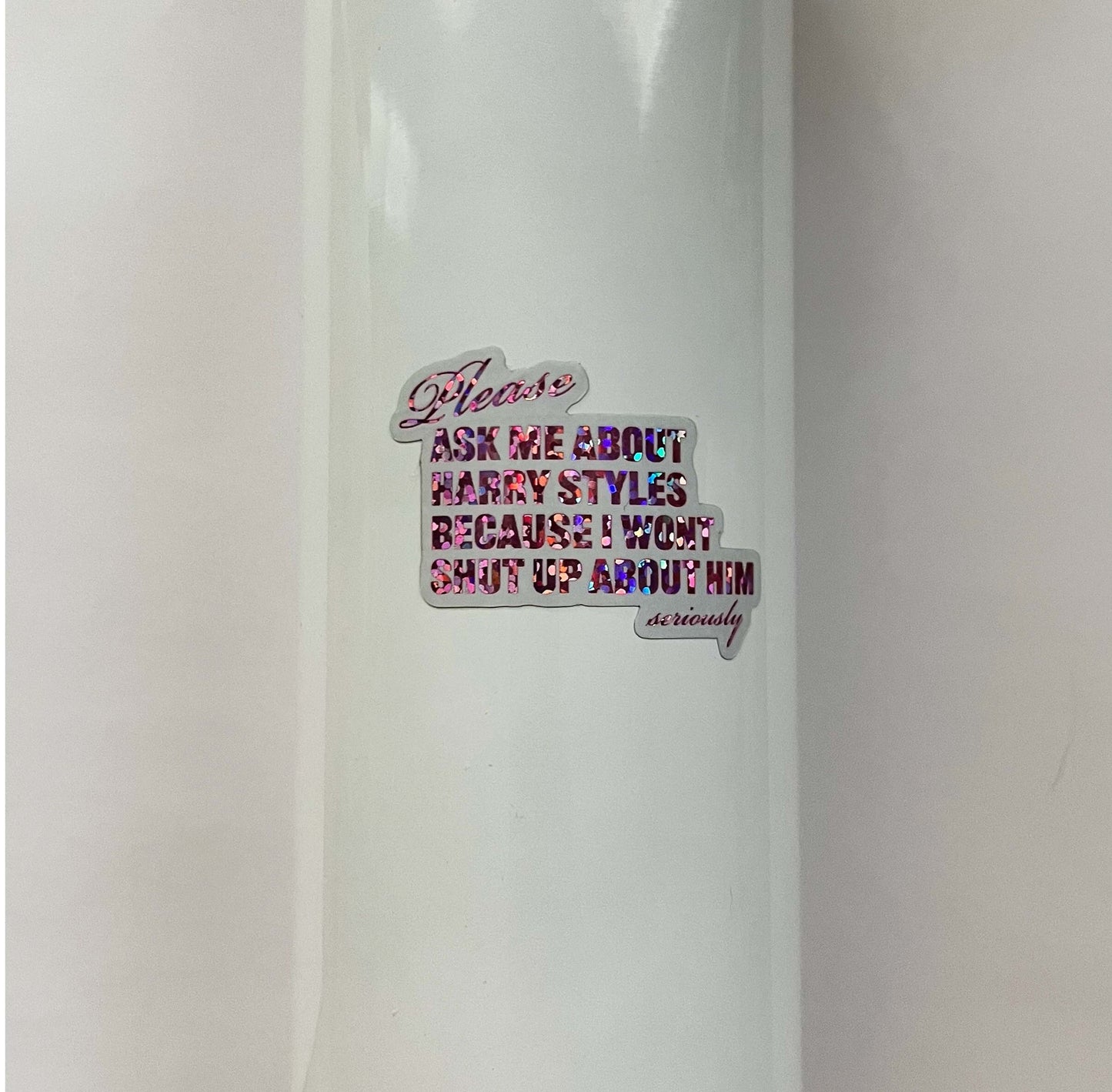 Please ask me about HS because I won't shut up about him - Pink Glitter Mini Sticker