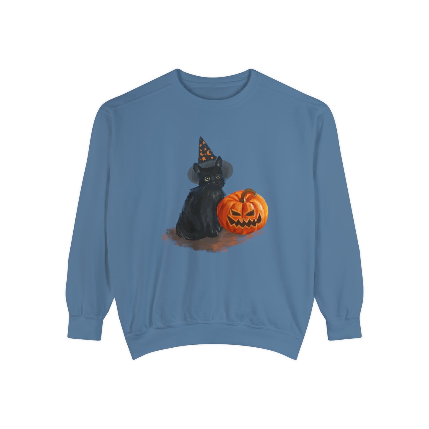 Halloween Witchy Cat Comfort Colors Sweatshirt