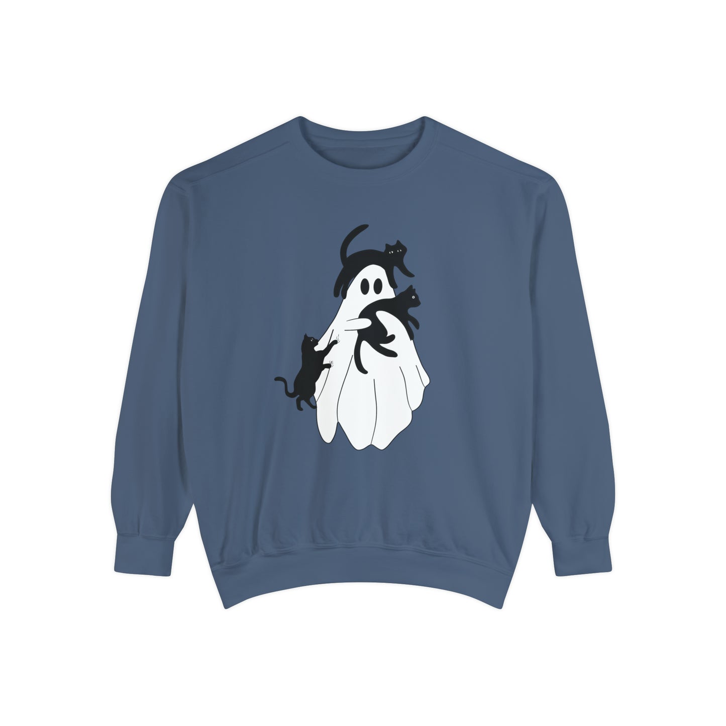 Halloween Ghost Cat Comfort Colors Sweatshirt