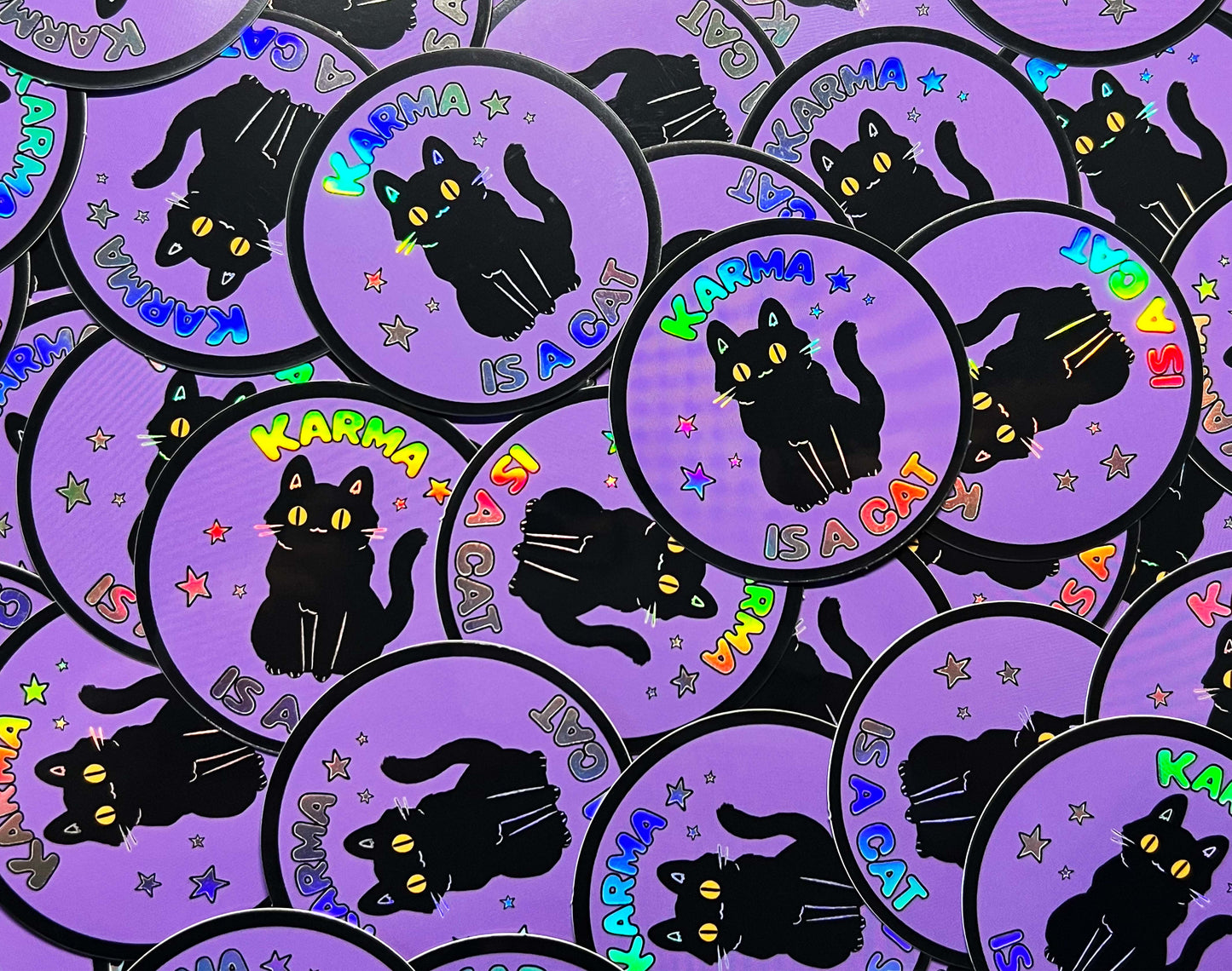 Karma is a Cat - Taylor Swift - Holographic Sticker