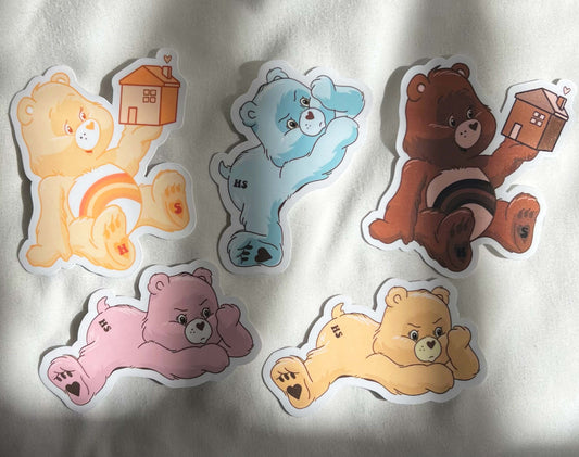 HS Care Bears Stickers Hare Bears