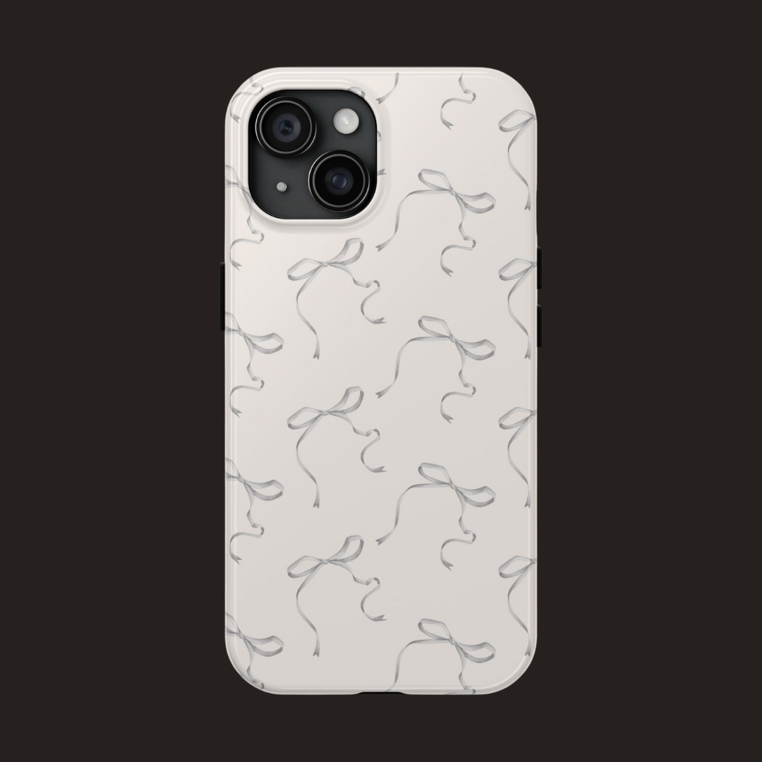 Baby Bows Grey & Cream iPhone Case