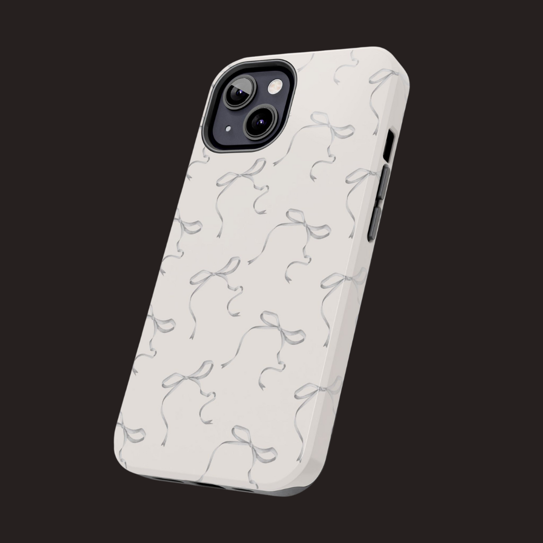 Baby Bows Grey & Cream iPhone Case