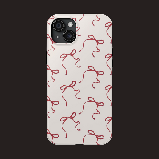 Baby Bows Red & Cream iPhone Case