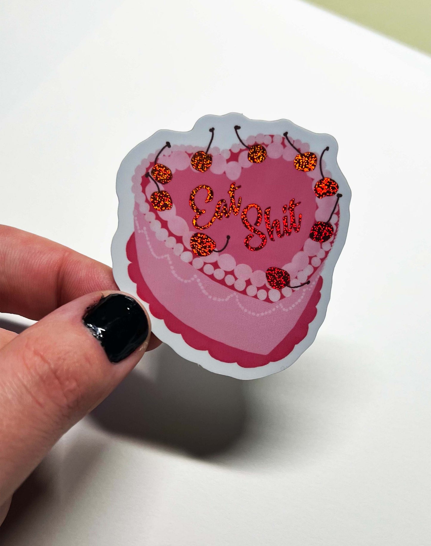 "Eat Shit" Sparkle Cake Sticker