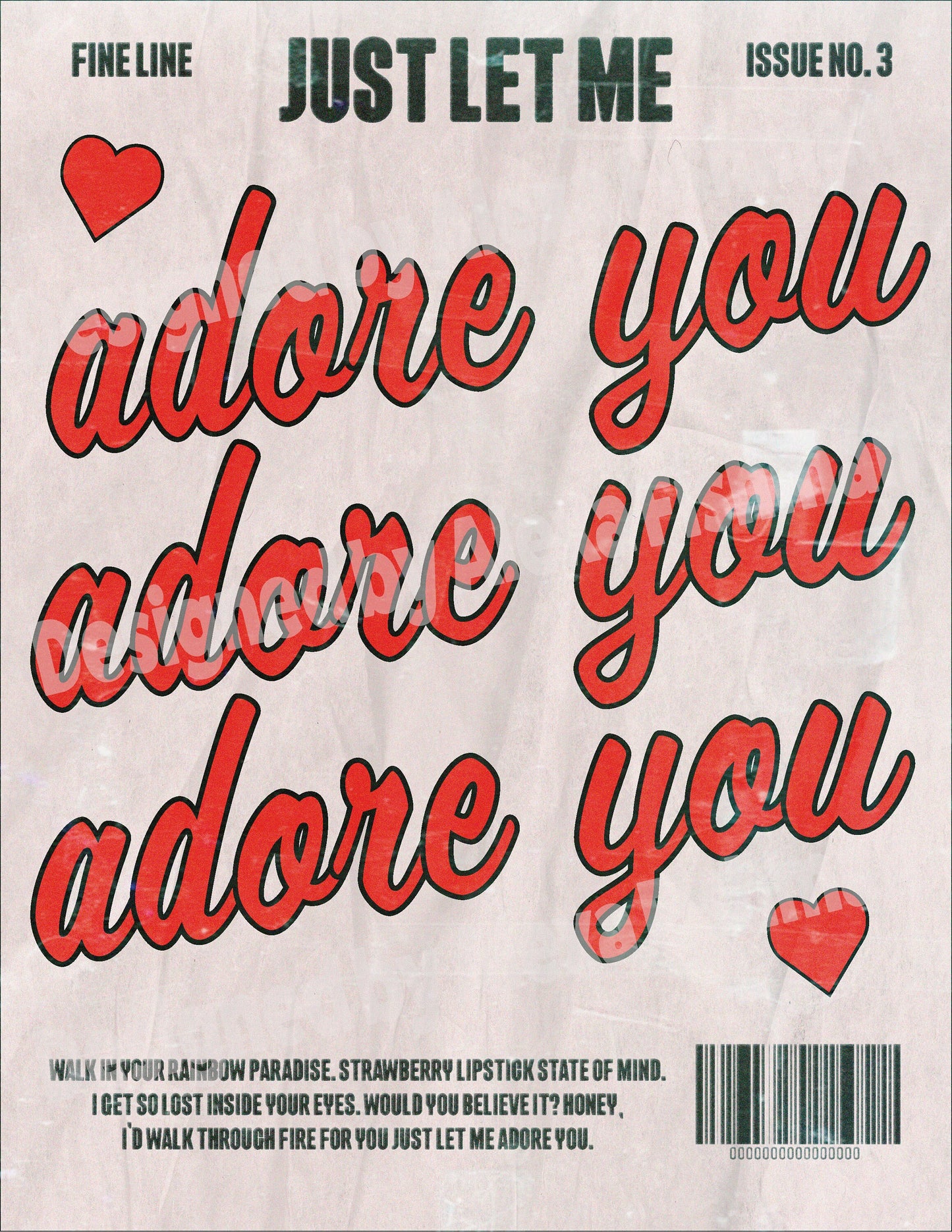 Harry Styles- Adore You Valentine's Day - 8.5x11 (Letter sized) Art Print Poster