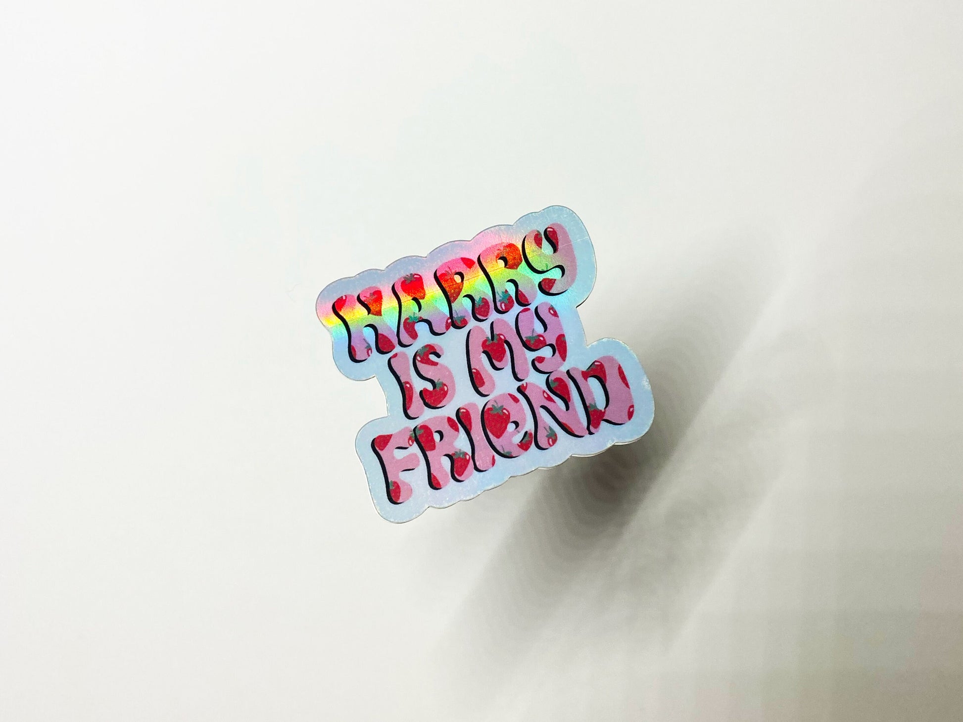 Harry Is My Friend Holographic Strawberry Sticker