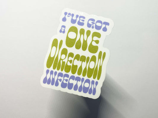 One Direction 1D Infection Sticker, One Direction Merch :2.75 x 2 inches