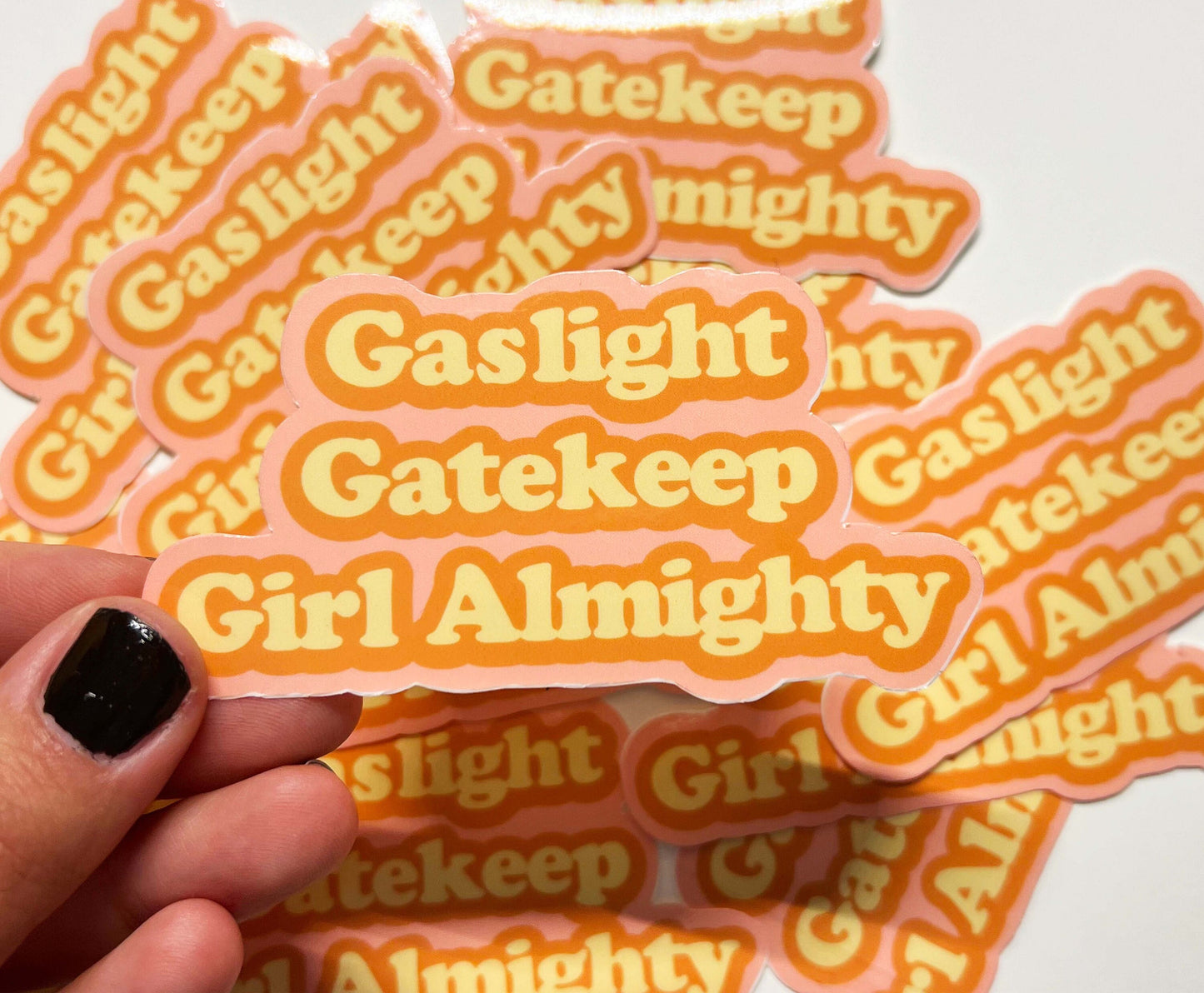 One Direction Sticker, Gaslight. Gatekeep. Girl Almighty, 1D Song Lyrics: 3.5 x 1 .75 inches