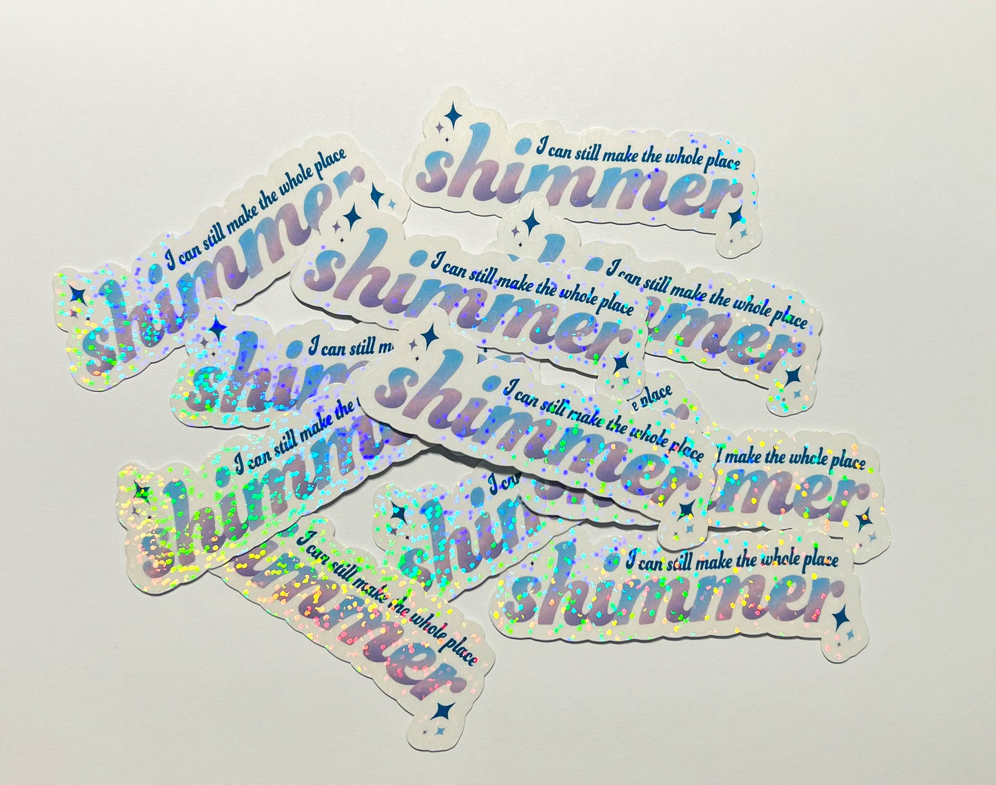 Taylor Swift Sticker, Bejeweled lyrics, I Can Still Make The Whole Place Shimmer: 3.5 in x 1 in