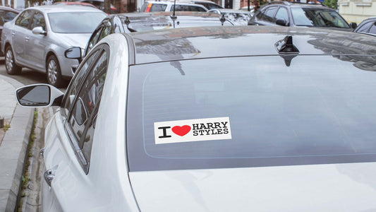 I love HS Car Bumper Sticker/Decal - Water Resistant and Removable