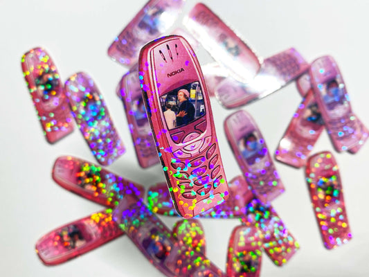 Harry 2000's Phone, Pink, Y2K, 90s Sparkly Stickers