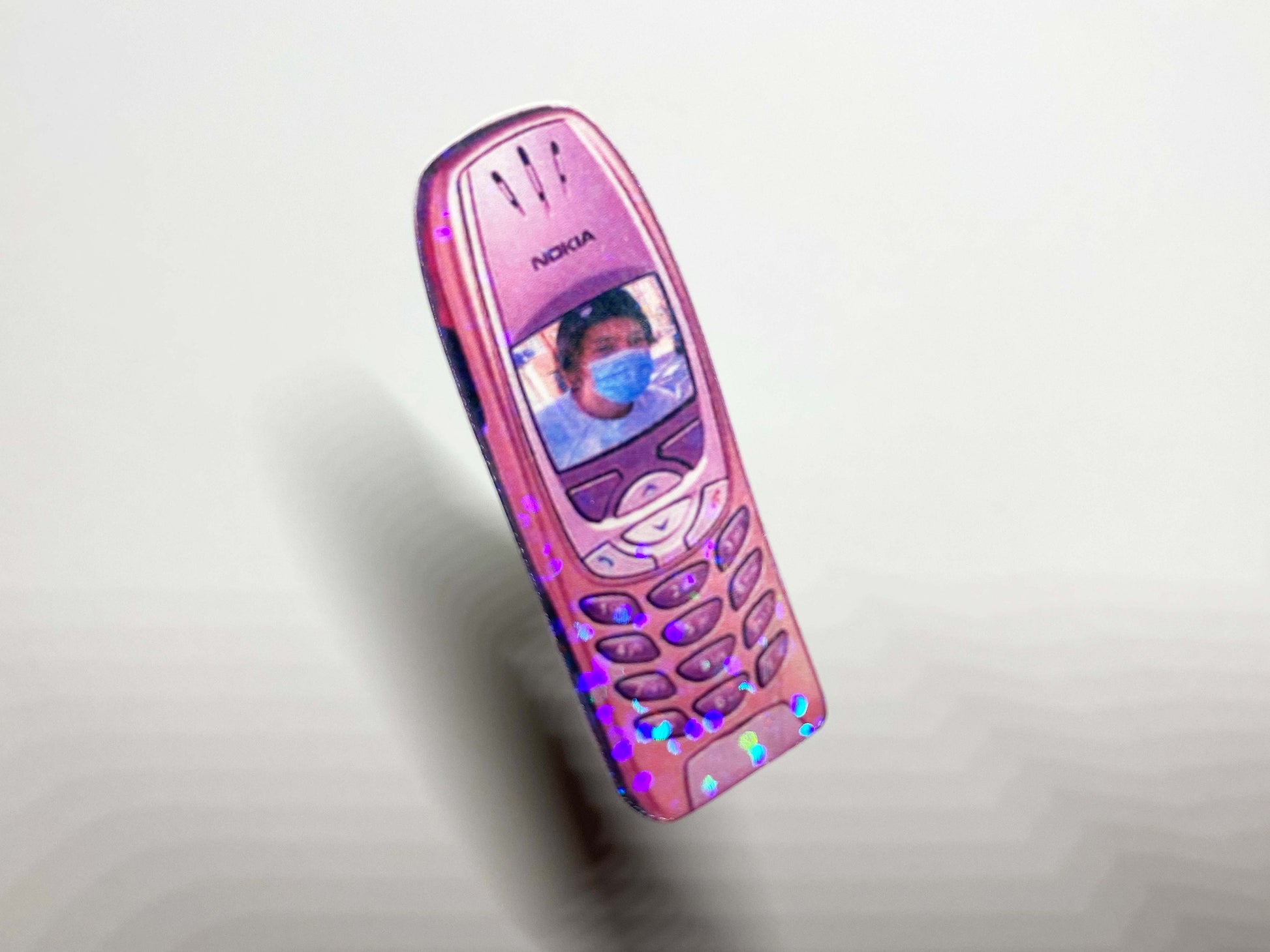 Harry 2000's Phone, Pink, Y2K, 90s Sparkly Stickers